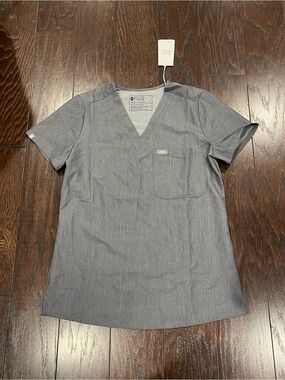 Figs Technical Catarina One-Pocket Scrub Top Graphite Women Size XSmall NEW